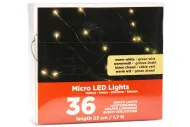 Více prutý mikro LED pásek na baterie (53cm) 36 diod - Teplá bílá