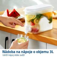 Nádoba do lednice na chlazené nápoje s kohoutkem - velká 3,5l