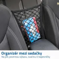 Úložná síťová kapsa a ochranná síť mezi sedačky